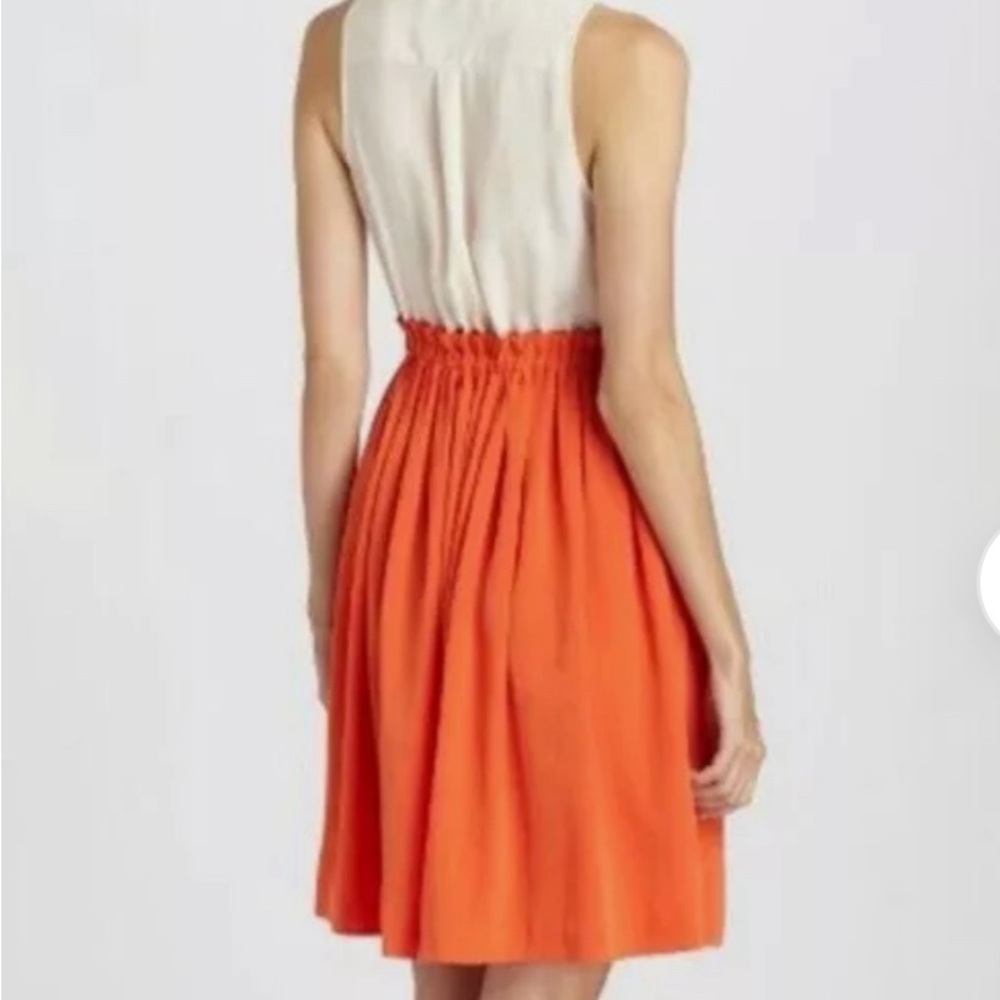 Anthropologie Postmark Ivory/Orange Colorblocked Shirt Dress Size 6 $128 NWT - Picture 5 of 8